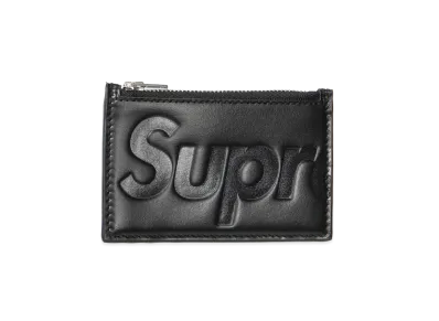 Supreme Leather Zip Card Holder (25FW) "Black"