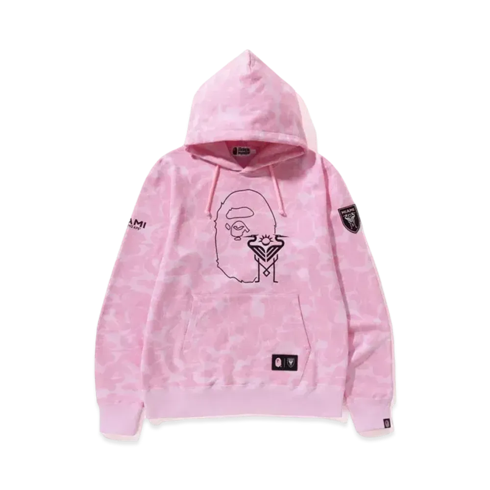 A BATHING APE x INTER MIAMI CF Camo Pullover Hoodie "Pink"