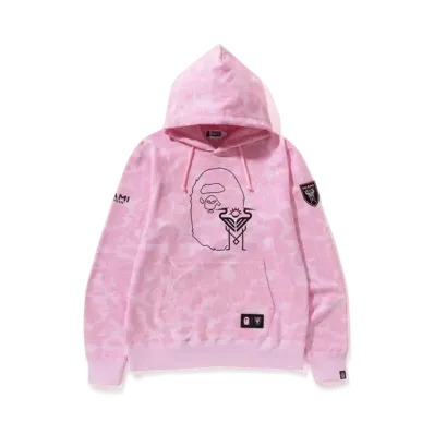 A BATHING APE x INTER MIAMI CF Camo Pullover Hoodie "Pink"