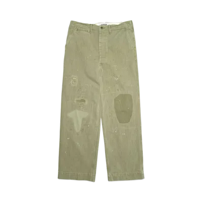 BOW WOW M43 HBT COMBAT TROUSERS "OD REPAIRED"