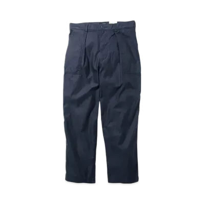 BEAMS 1 Pleat Baker 80/3 Back Satin "Navy"