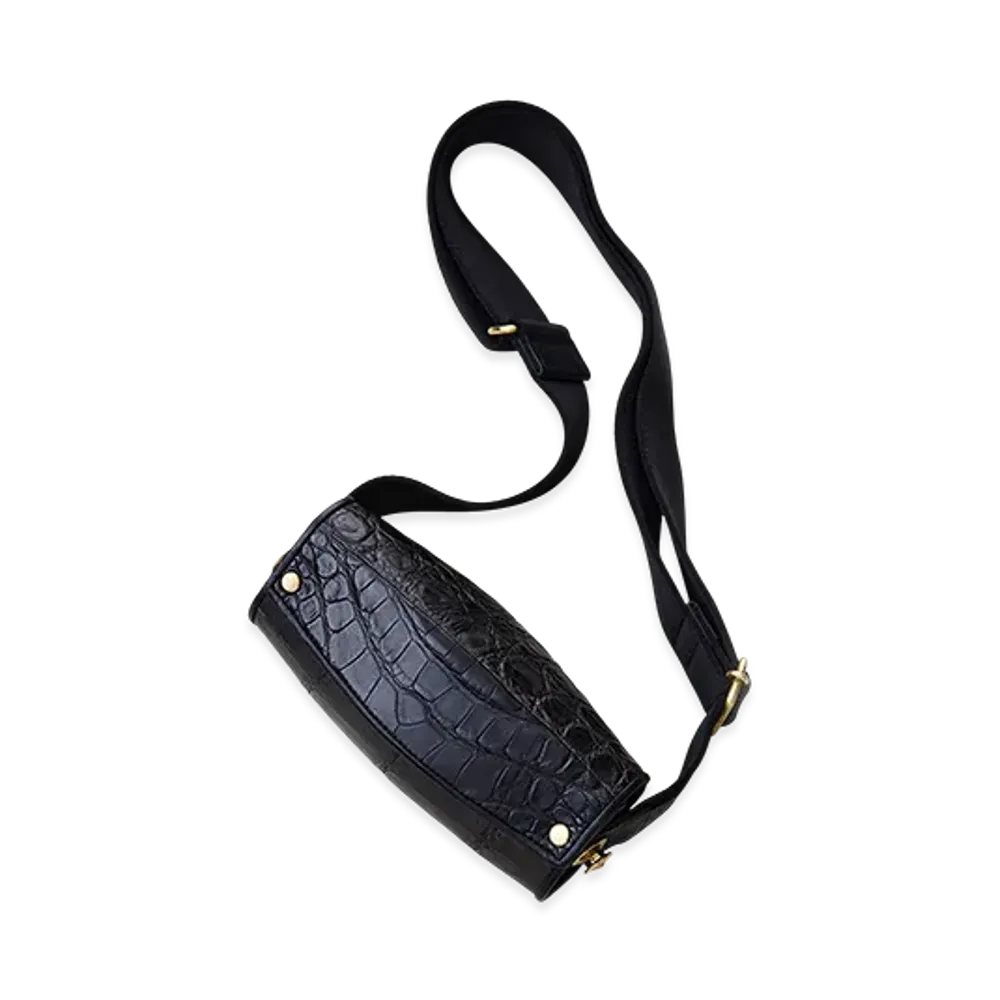 NICENESS L.K.Balin Crocodile And Cowhide Glass Bag "Black"
