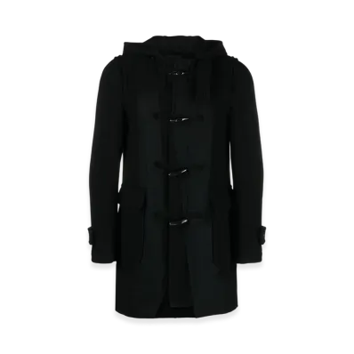 BLACK COMME des GARCONS Hooded Wool Coat "Gray"