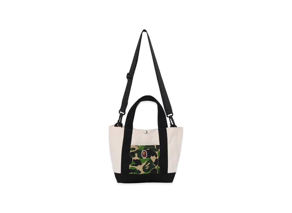 A BATHING APE Kids ABC Camo Pocket Tote Bag "White"