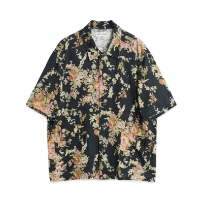 OUR LEGACY Elder Shirt Shortsleeve Tapestry Print "Black Floral"