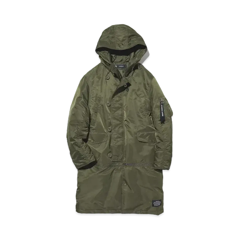GU x UNDERCOVER Heat Padded Convertible Coat "Olive"