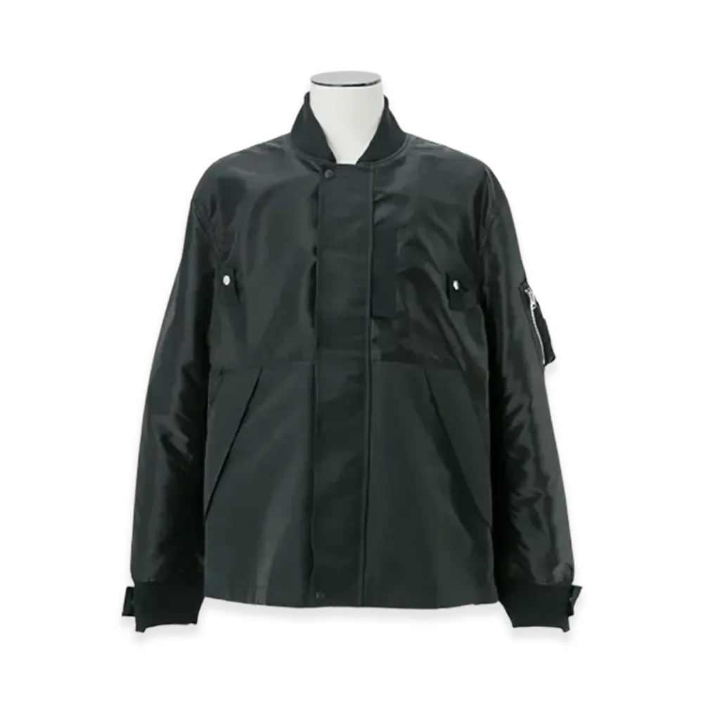 sacai Nylon Twill x Grosgrain Blouson "Black"