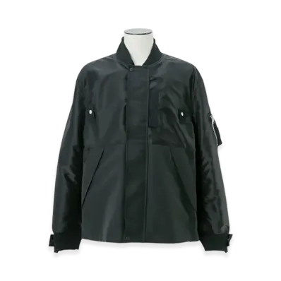 sacai Nylon Twill x Grosgrain Blouson "Black"