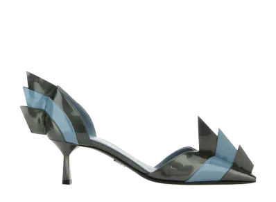 PRADA Women's Two-Tone Leather Pumps "Stripped"