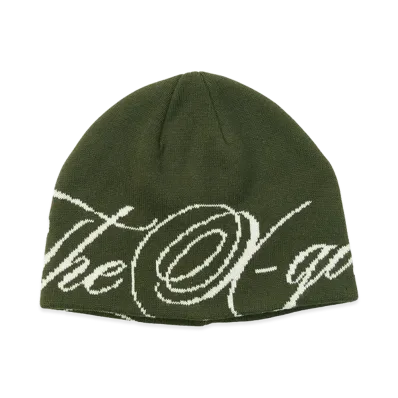 X-Girl Women's The X-Girl Script Logo Jacquard Beanie "Olive"