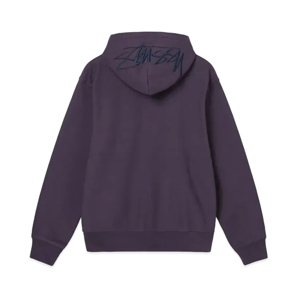 Stussy BACK HOOD EMBROIDERED HOODIE "Deep Purple"
