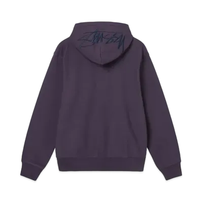 Stussy BACK HOOD EMBROIDERED HOODIE "Deep Purple"