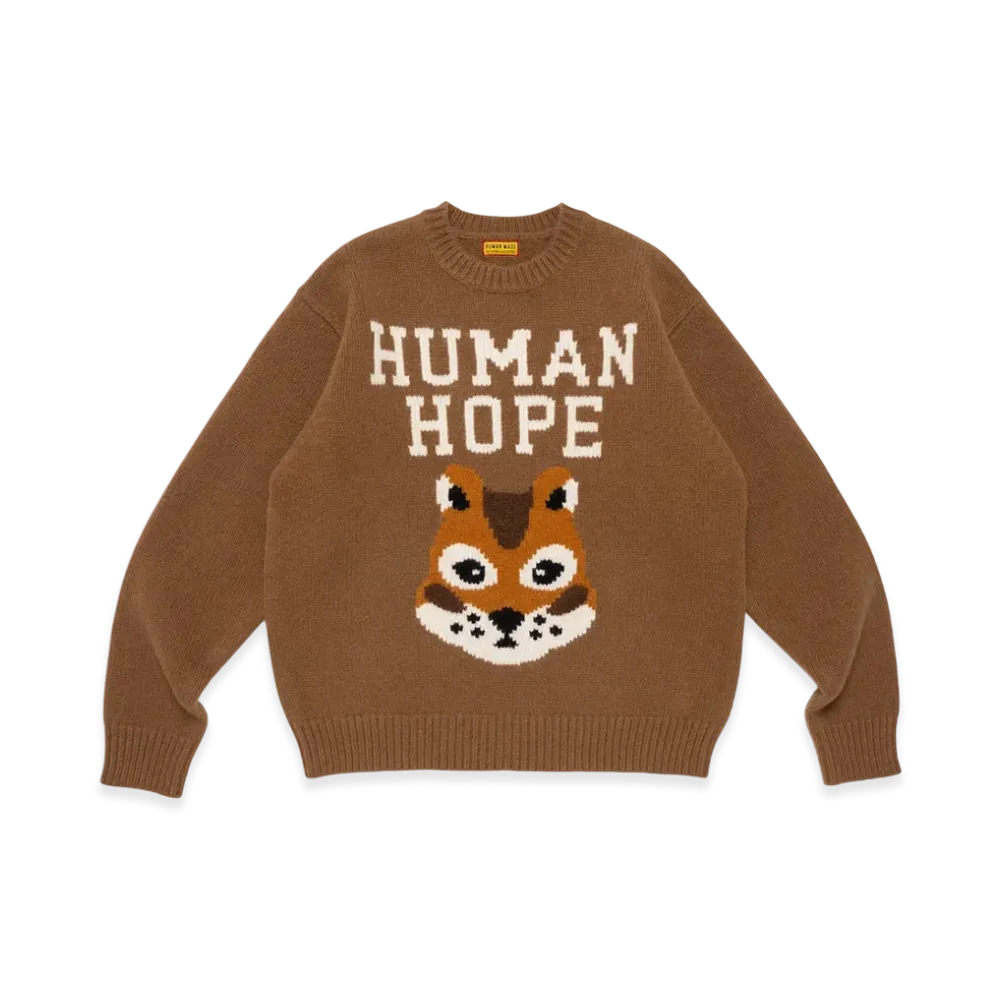 HUMAN MADE x j-hope of BTS HUMAN HOPE Low Gauge Knit "Brown"