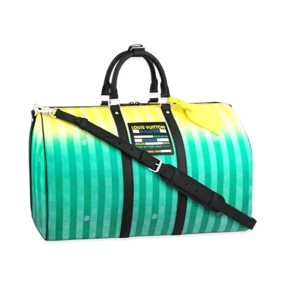 Louis Vuitton Keepal Bandouliere 50 Damier "Green/Yellow"