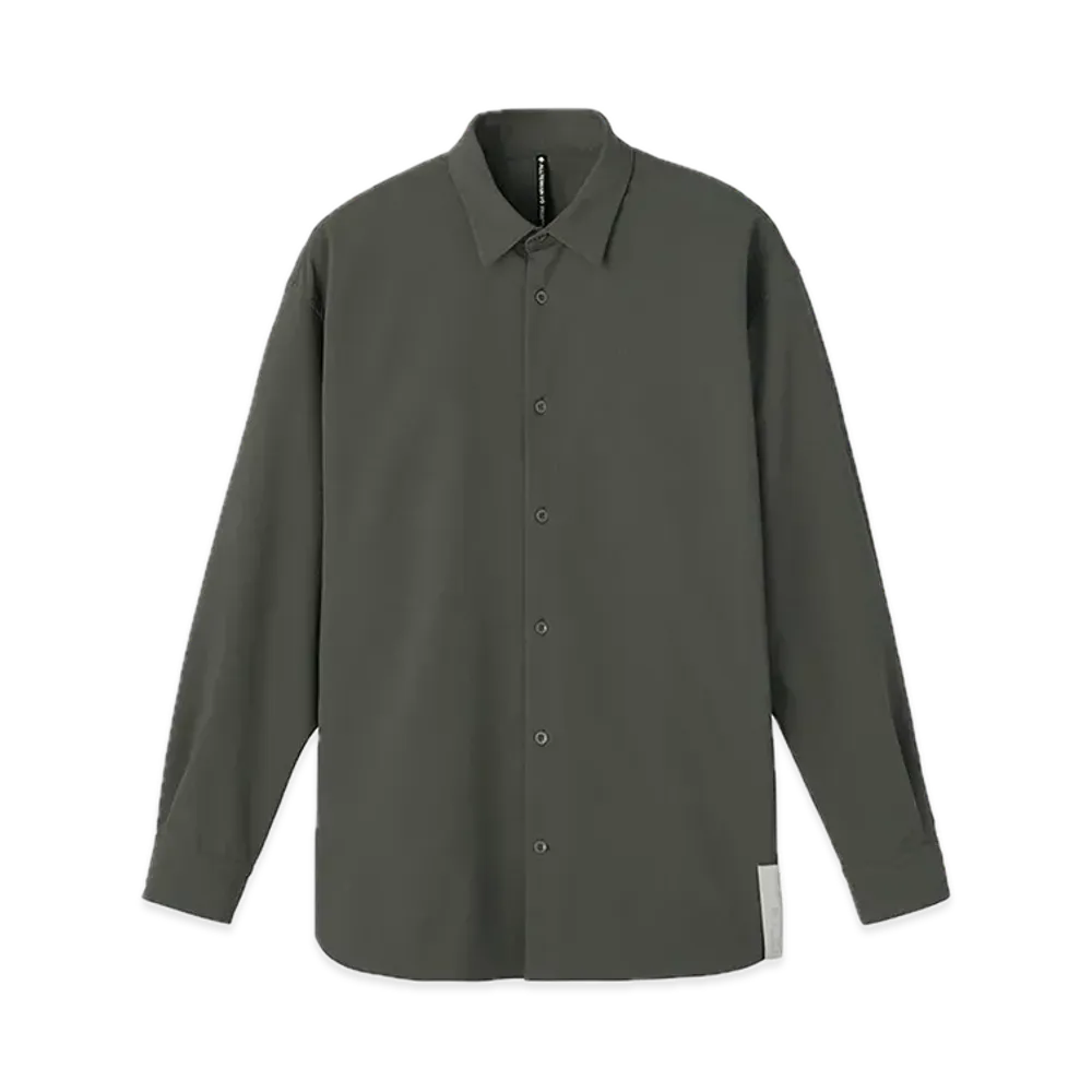 DESCENTE ALLTERRAIN Storm Fleece Long Sleeve Regular Collar Shirt "Charcoal"