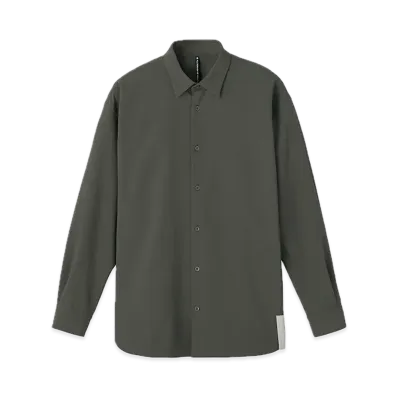 DESCENTE ALLTERRAIN Storm Fleece Long Sleeve Regular Collar Shirt "Charcoal"