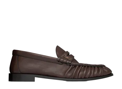 Saint Laurent Women's Le Loafer Loafers in Soft Matte Leather "Paris Brown"