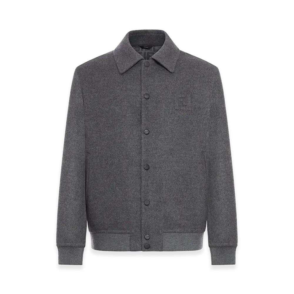 FENDI Single Breasted Wool Blouson "Gray"