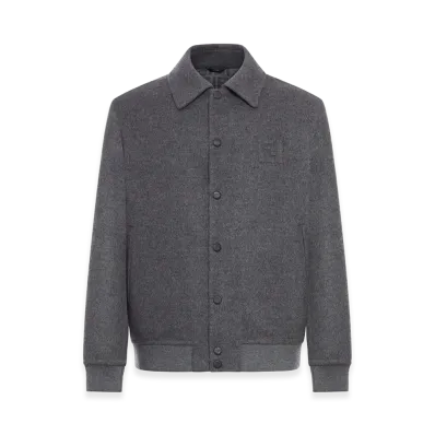 FENDI Single Breasted Wool Blouson "Gray"