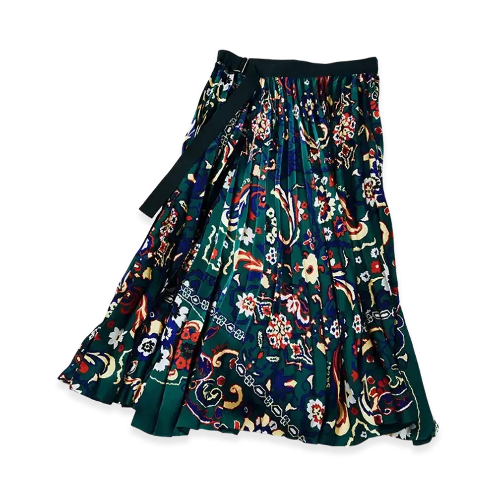 sacai Floral Print Skirt "Green"