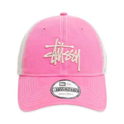 Stussy New Era 9Twenty Washed Basic Trucker "Pink"