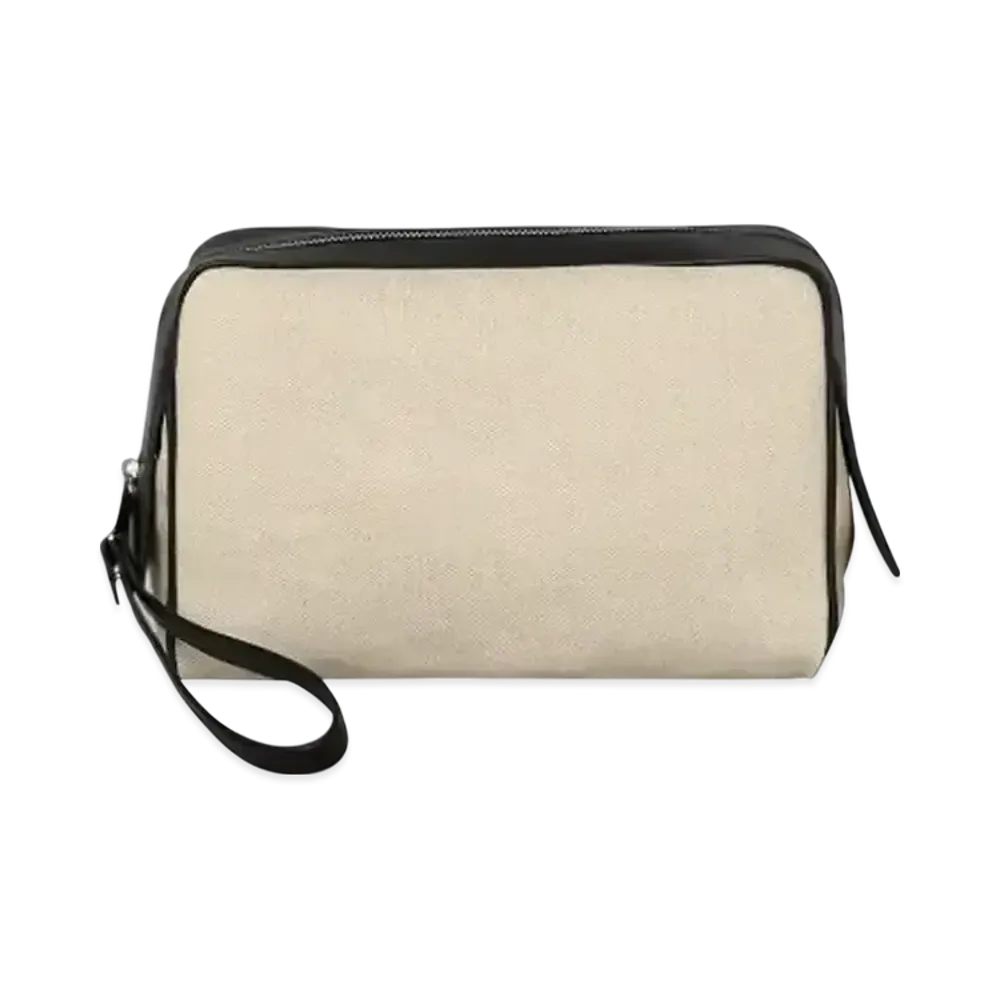 Bottega Veneta Calfskin Canvas Large Clutch Bag "White/Black"