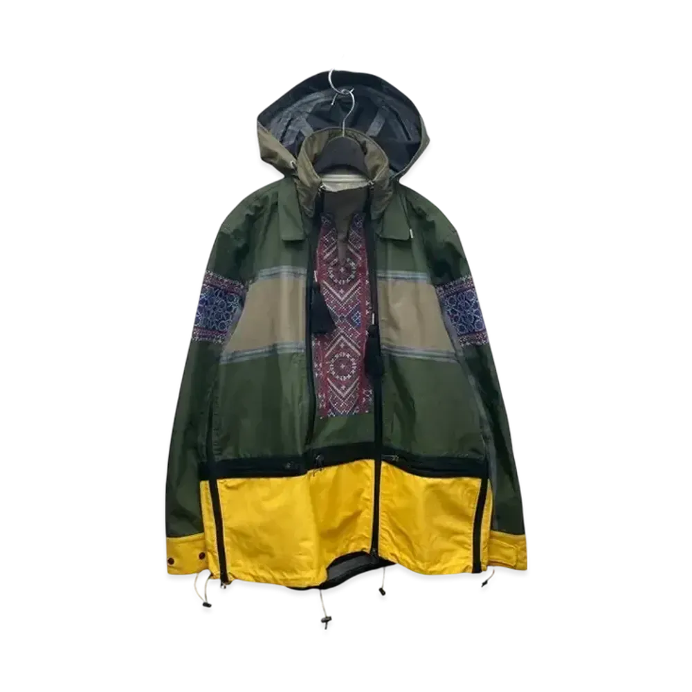 Sacai Floral Embroidery Mix Blouson Jacket "Green"