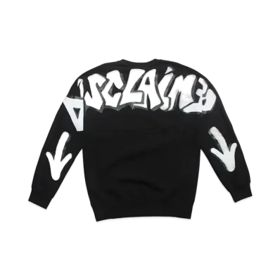 DISCLAIMER MAGLIA UOMO GIROCOLLO IN FELPA "NERO/ST.BIANCA"
