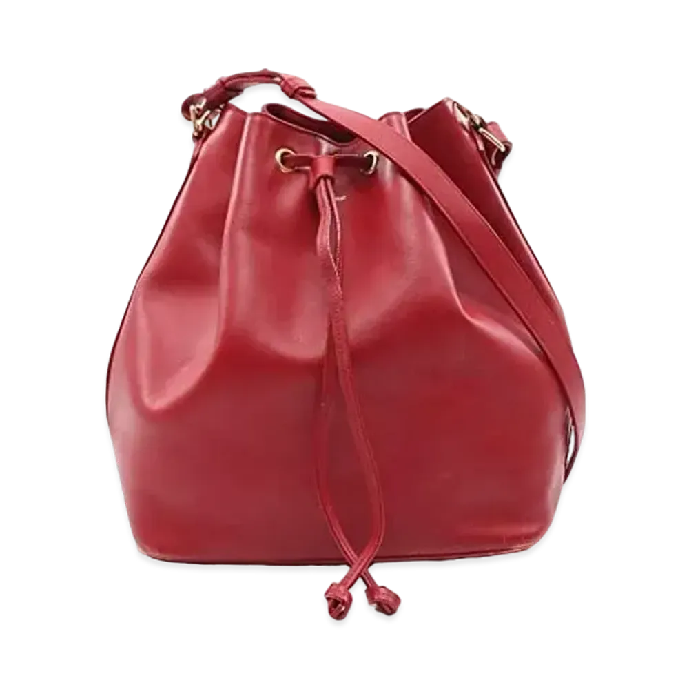 Saint Laurent Emanuelle Leather Bucket 2WAY Bag "Red"