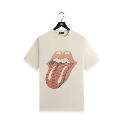 Kith x The Rolling Stones Monogram Tongue Tee "Sandrift"