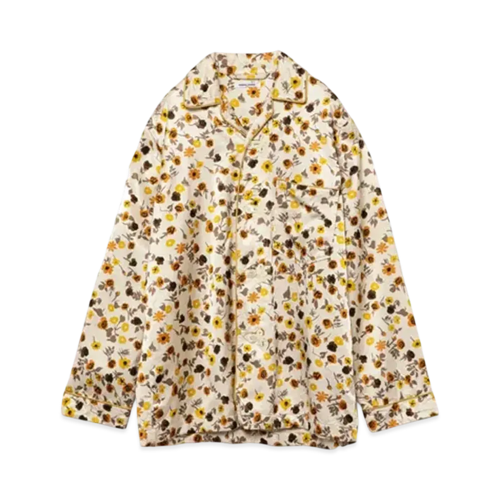 FUMIKA UCHIDA Flower Printed Open-collared Shirt "Ecru"