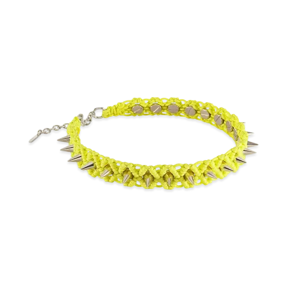 WE11DONE Studded Noeud Choker "Yellow"
