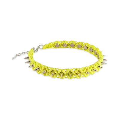WE11DONE Studded Noeud Choker "Yellow"
