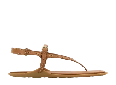 MIU MIU Women's Leather Thong Sandals "Beige"