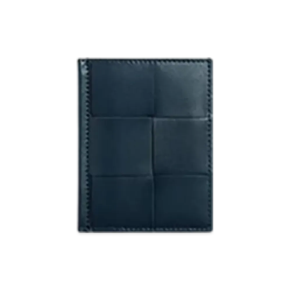 Bottega Veneta Cassette Slim Flap Card Case "Deep Blue/Umbra"