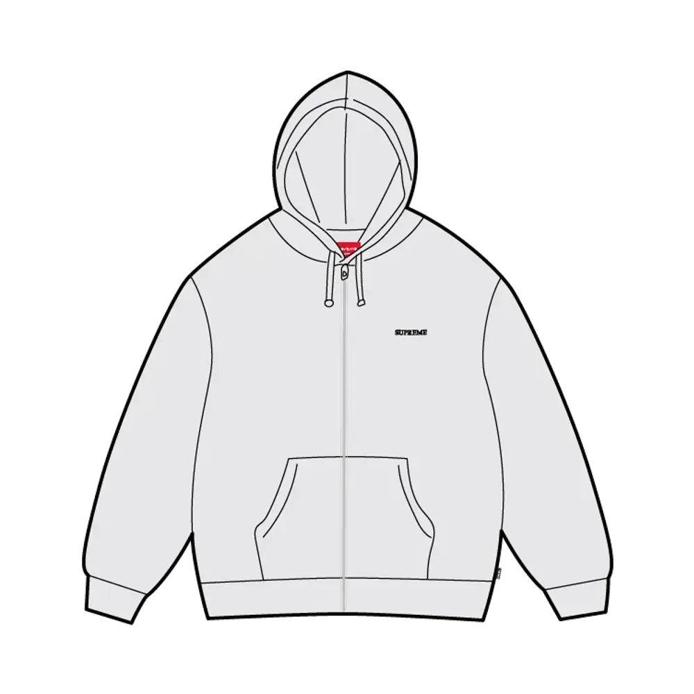 Supreme IDGAF Zip Up Hooded Sweatshirt "Heather Grey"