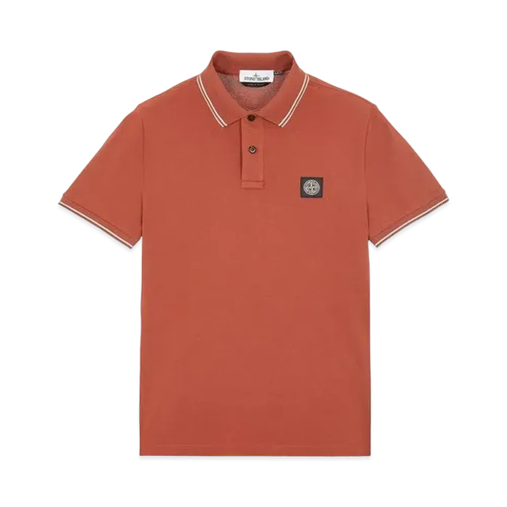 Stone Island 22S18 STRETCH COTTON PIQUE_SLIM FIT "Brick Red"