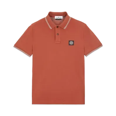 Stone Island 22S18 STRETCH COTTON PIQUE_SLIM FIT "Brick Red"