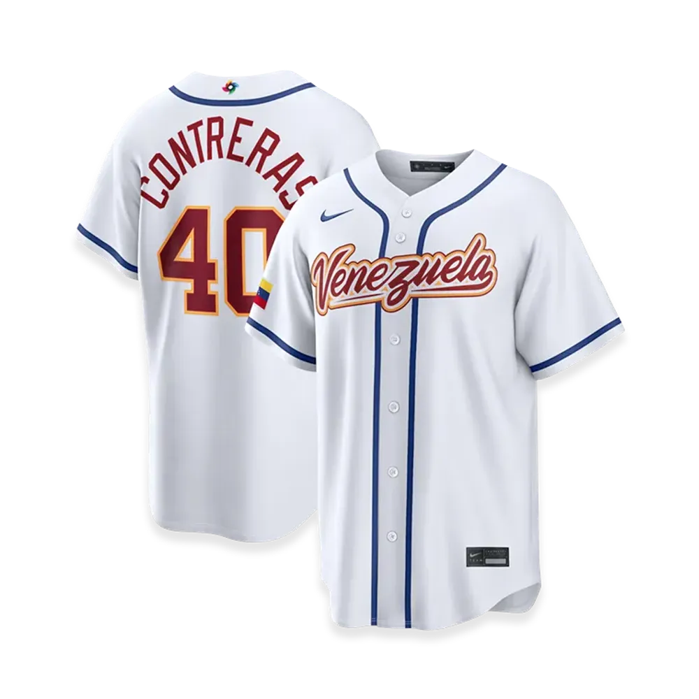 Nike 2026WBC World Baseball Classic Willson Contreras Venezuela Baseball Home Stadium Jersey "White"