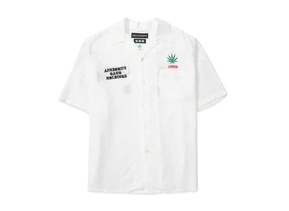 WACKO MARIA x 舐達麻 / High Times / 50's Open Collar Shirt "White"