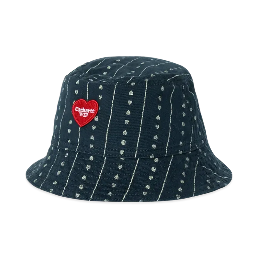 Carhartt WIP Drewe Bucket Hat "Heart C PinstripeInk/Natural(Rinsed)"