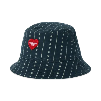 Carhartt WIP Drewe Bucket Hat "Heart C PinstripeInk/Natural(Rinsed)"