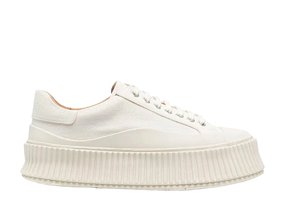Jil Sander Women's Canvas Low-Top Sneakers "White"