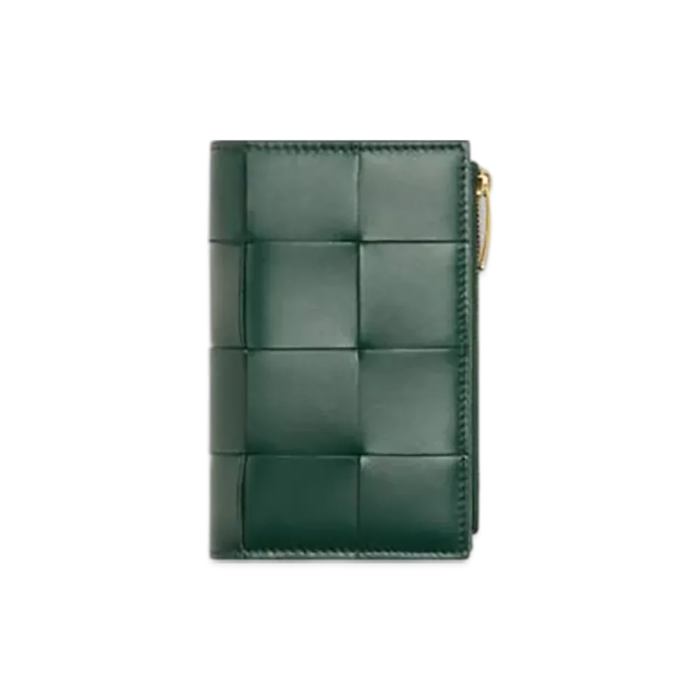Bottega Veneta Cassette Medium Bi-Fold Wallet "Emerald Green"