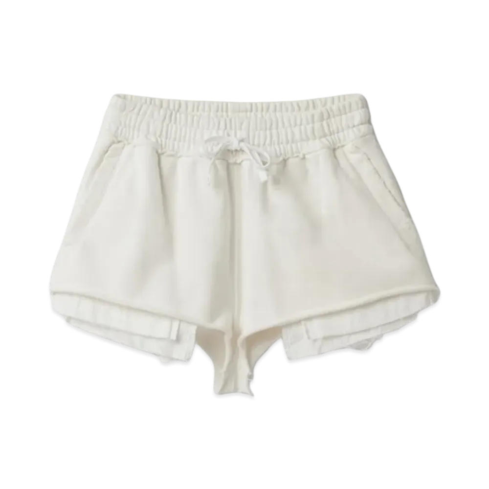 MIU MIU Women's Embroidered Cotton Shorts "White"