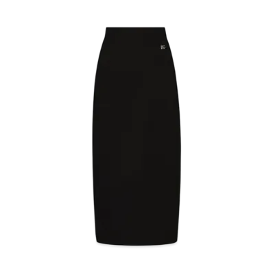 DOLCE&GABBANA Stretch Viscose Knit Pencil Skirt With DG Logo "Black"
