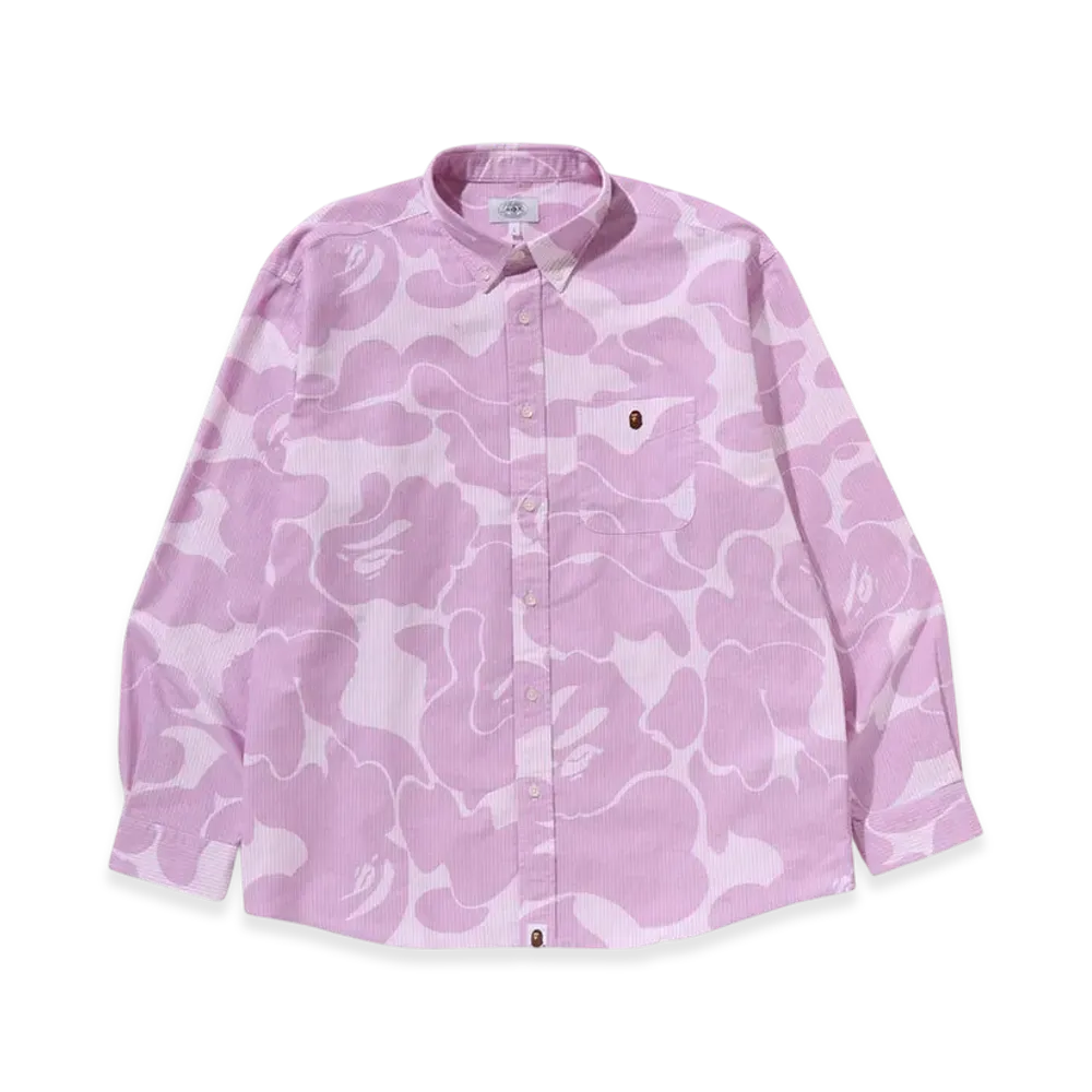 A BATHING APE Stripe Camo Relaxed Fit Shirt "Pink"