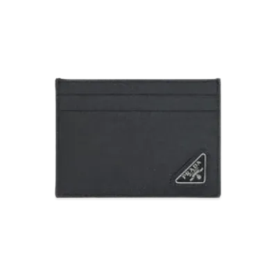 PRADA Saffiano Leather Card Holder "Black"