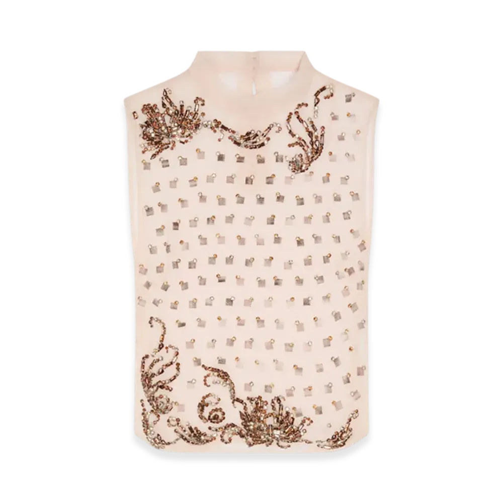 DRIES VAN NOTEN Women's Embellished Bib "Blush"