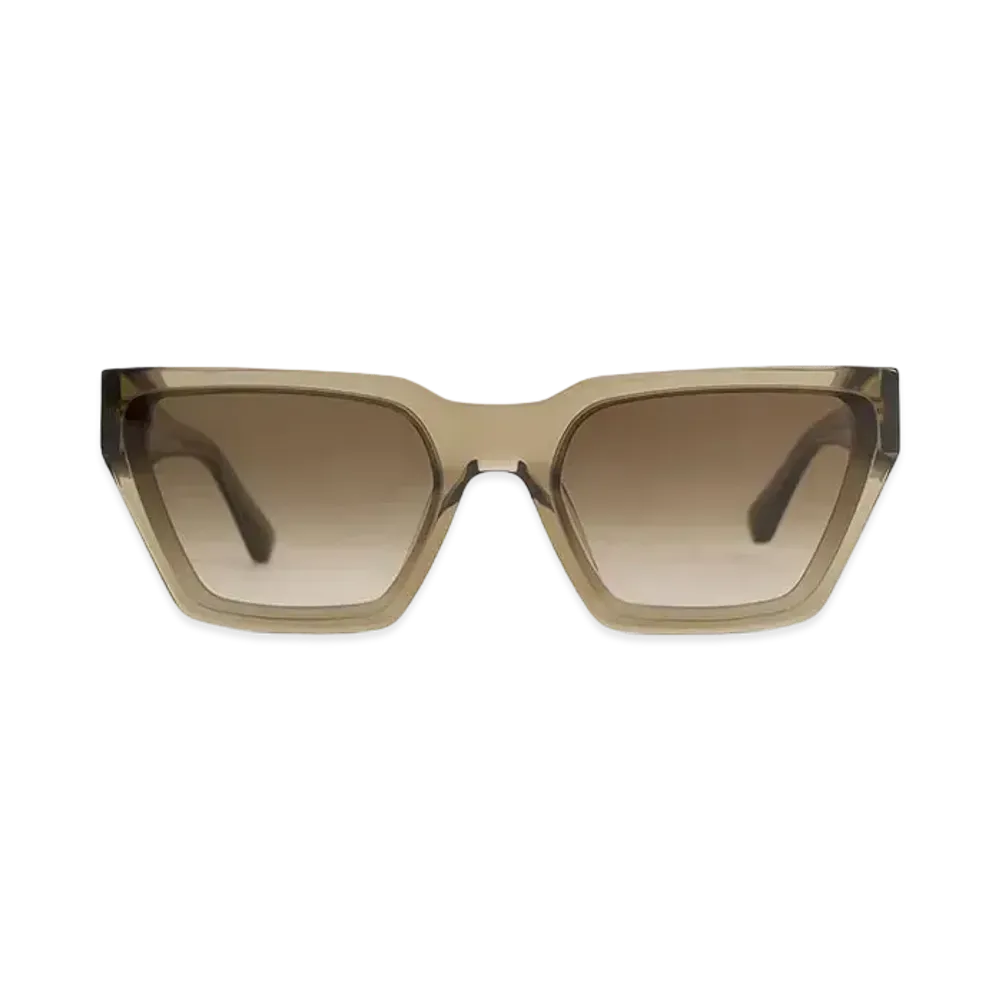 CHARLES & KEITH Recycled Acetate Angular Sunglasses "Khaki"